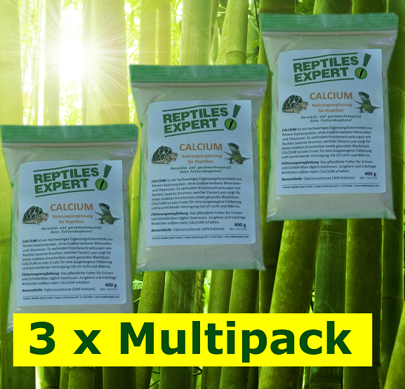 3 x CALCIUM Nahrungsergänzung für Reptilien 3 x 400g