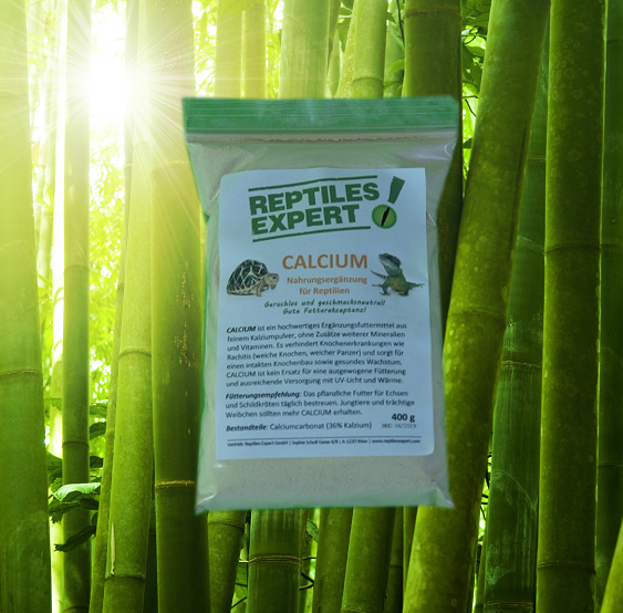 Kalzium Nahrungsergänzung für Reptilien. Calcium nutrition supplement for reptiles. Supplément nutritionnel en calcium pour reptiles. Integratore alimentare di calcio per rettili