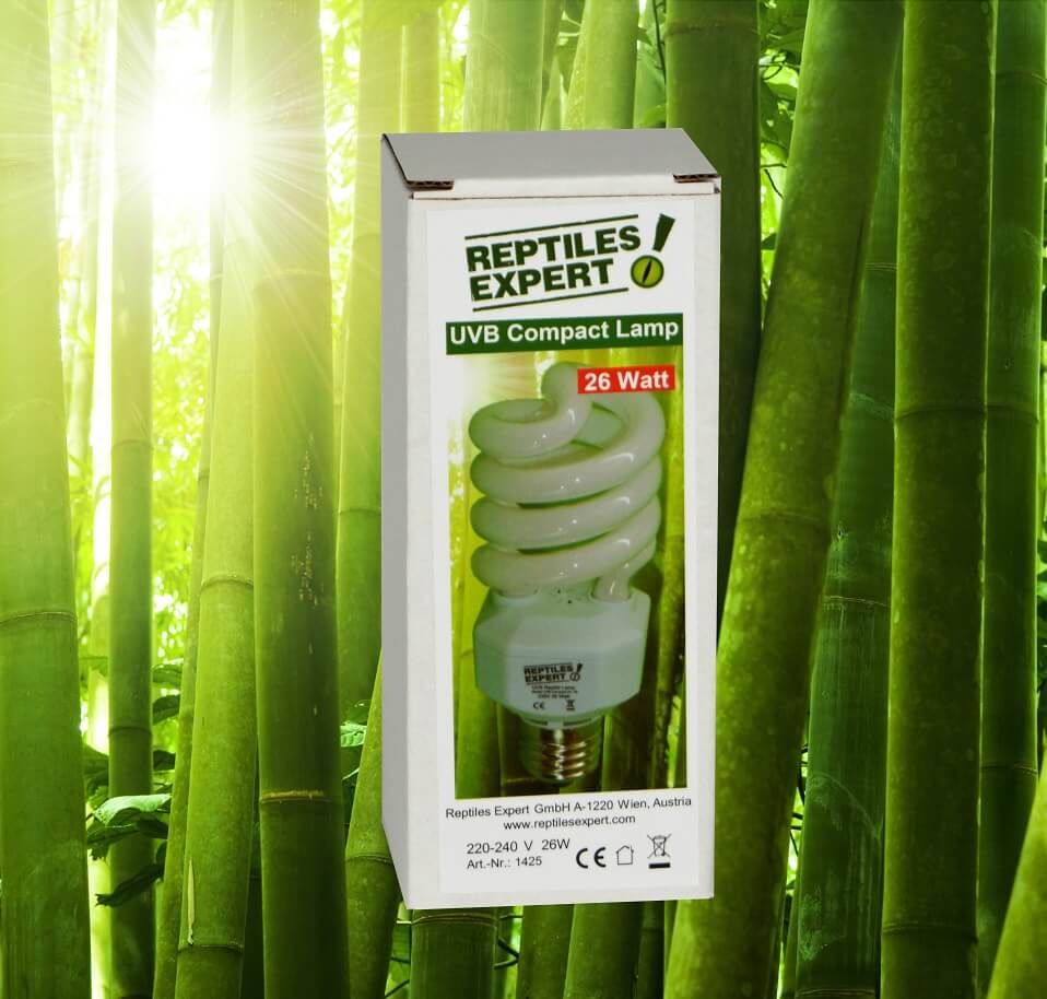 Lampada compatta UVB Lampada compatta a risparmio energetico per rettili 26 watt 10,0 UVB. La migliore illuminazione per terrari per rettili sani. Acquista lampade compatte UV a prezzi convenienti. Per animali della giungla, gechi, serpenti e anfibi / ran