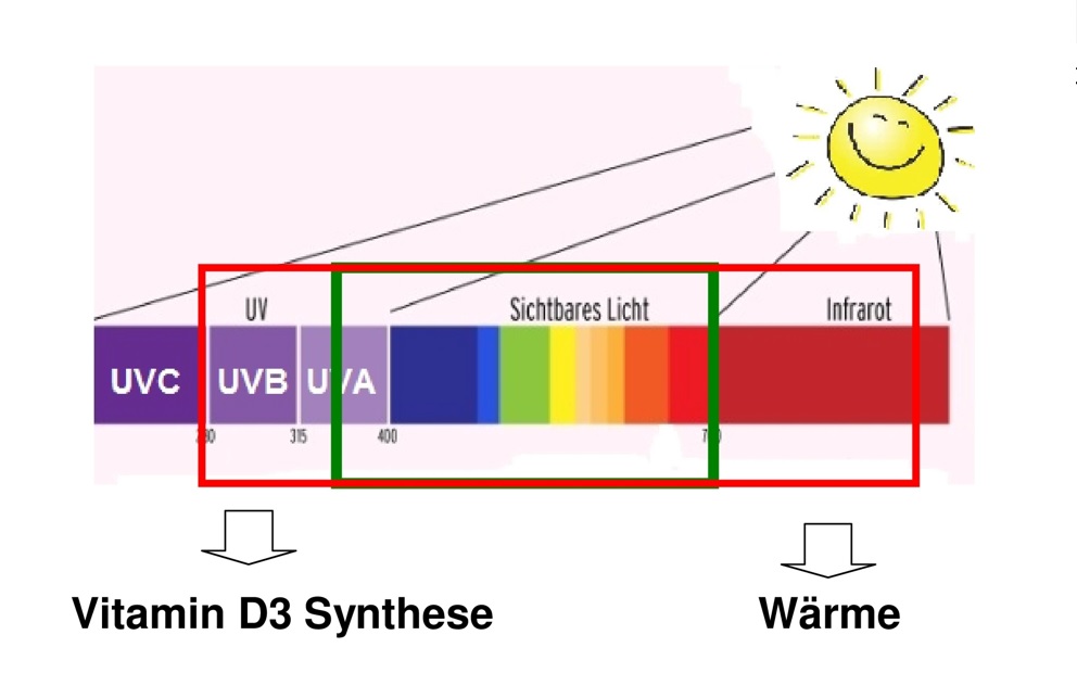 Unterschiede UVA UVB UVC Licht